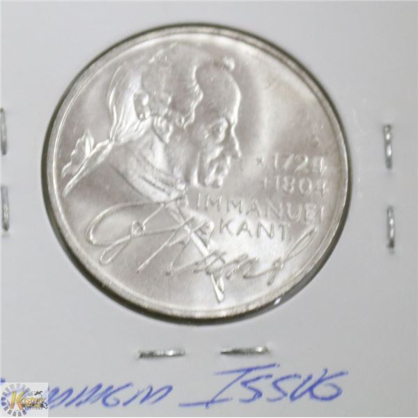 UNC 1974 GERMAN COMMEMORATIVE SILVER 5 MARK COIN