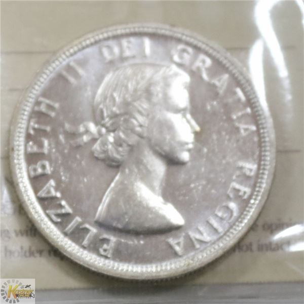 LOW MINTAGE CANADIAN 1954 QEII SILVER COLLAR CERT
