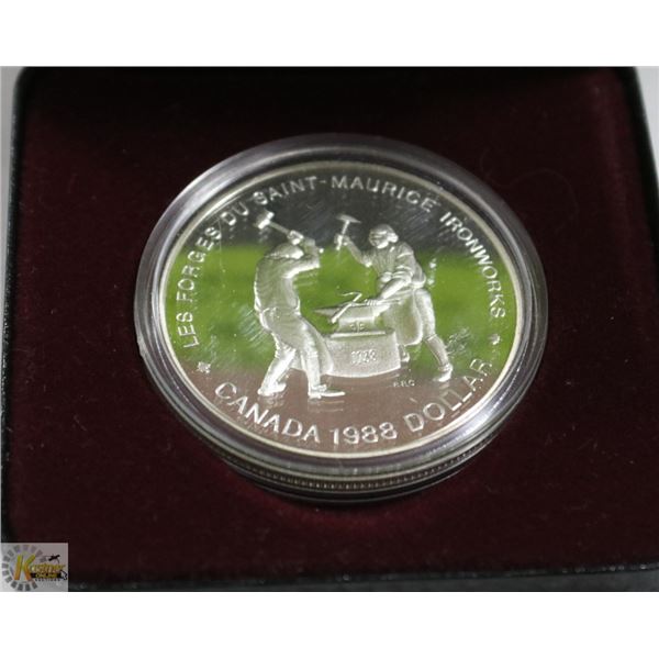 1988 CANADA COMM. CASED PROOF SILVER DOLLAR