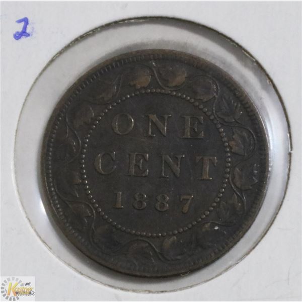 1887 CANADIAN QUEEN VICTORIA LARGE ONE CENT COIN