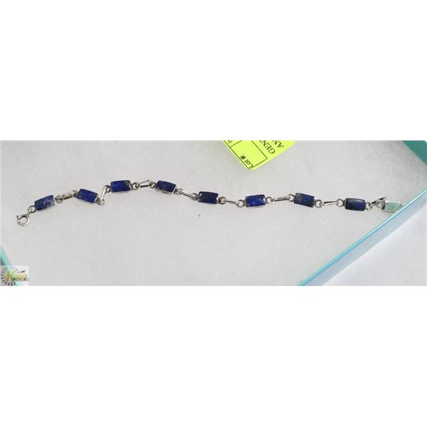 GENUINE LAPIS LAZULI GEMSTONE AND 925 SILVER