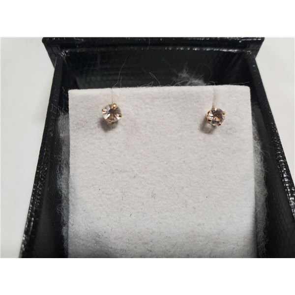 10K GOLD CZ DIAMOND STUD EARRINGS