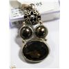Image 1 : NEW SMOKY QUARTZ STERLING SILVER PENDANT RETAIL