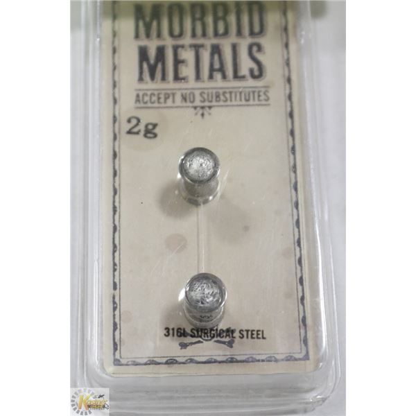 NEW STEEL INTERLACE WEB PLUG EARRINGS- MORBID