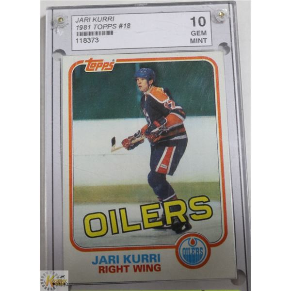 GRADED 10 JARI KURRI ROOKIE CARD 1981