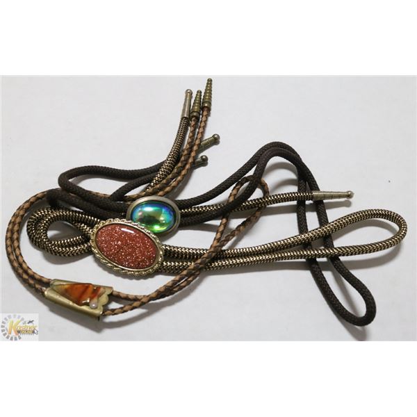 LOT OF 3 STONE WESTERN NECKTIES