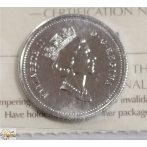 SCARCE 1991 CANADIAN 25 CENT COIN CERT ICCS MS66