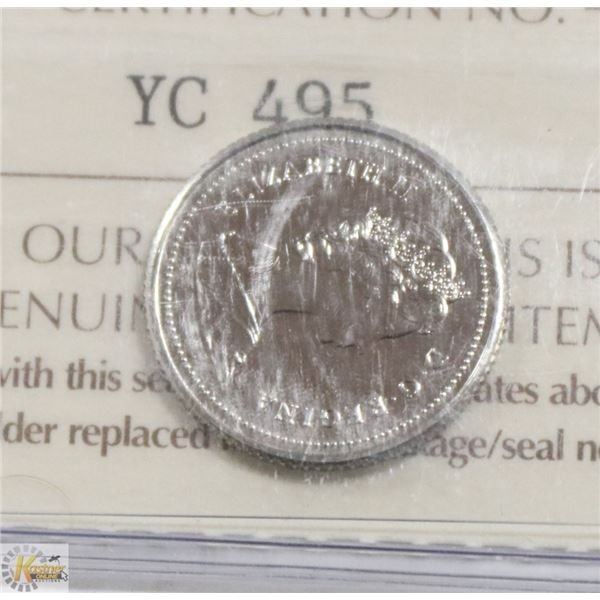 1987 CANADIAN 10 CENT COIN CERT ICCS MS66