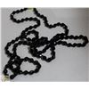 Image 1 : VINTAGE BLACK ONYX NECKLACE (50 INCHES LONG!!!)