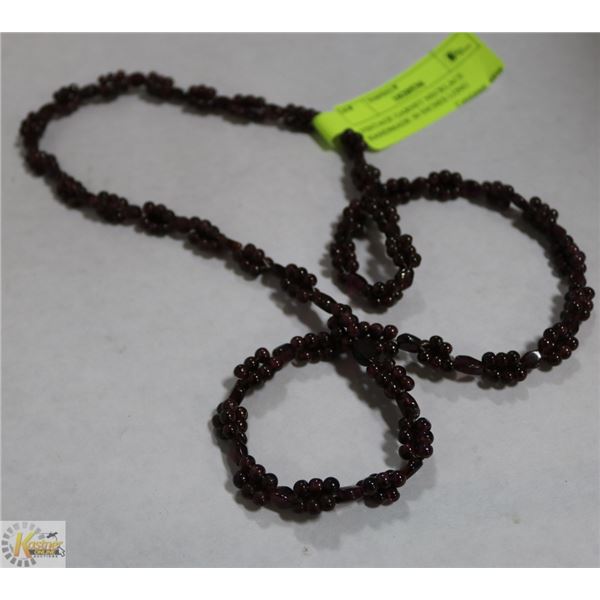 VINTAGE GARNET NECKLACE HANDMADE 30 INCHES LONG