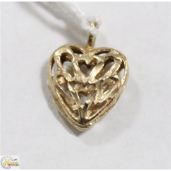10 KT YELLOW GOLD HEART PENDANT
