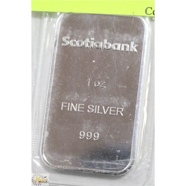 SCOTIA BANK 1 TROY OUNCE .999 SILVER BAR
