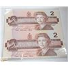 Image 1 : 1986 CANADIAN (2) UNCUT $2 ROBIN BILLS