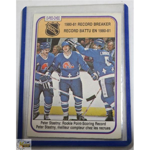 PETR STASTNY OPEE CHEE 1980-81 ROOKIE RECORD