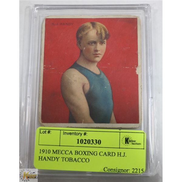 1910 MECCA BOXING CARD H.J. HANDY TOBACCO