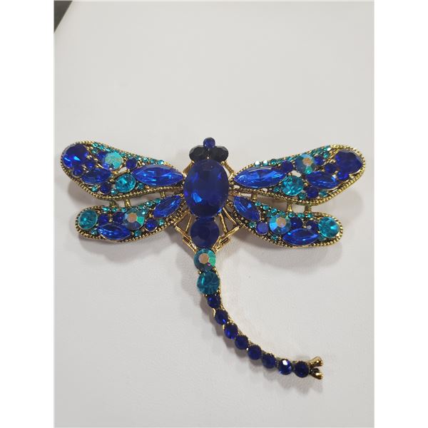 DRAGONFLY RHINESTONE BROOCH