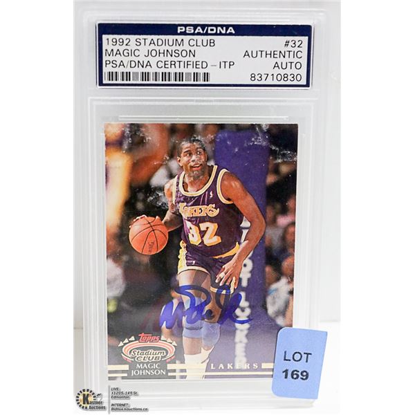 MAGIC JOHNSON SIGNED BASKETBALL CARD