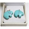 Image 1 : TURQUOISE CARVED POLER BEARS WITH STERLING