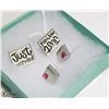 Image 1 : 2 PAIRS OF CUFF LINKS "JUST MARRIED" PINK PRINCESS