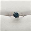 Image 1 : 9) PLATINUM FANCY COLOURED BLUE DIAMOND RING.