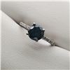 Image 3 : 9) PLATINUM FANCY COLOURED BLUE DIAMOND RING.