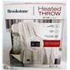 Image 1 : BROOKSTONE HEATED THROW 50" X 60" 4 HEAT SETTING