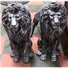 Image 1 : 2 LARGE RESIN LION STATUES 37" TALL