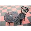 Image 1 : WROUGHT IRON BISTRO TABLE , 1 CHAIR