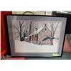 Image 1 : FRAMED ORIGINAL CANADA GOOSE WITH HOUSE &