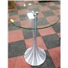 Image 1 : STEEL BASE/GLASS TOP BAR TABLE-41"H X 28"DIA