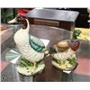 Image 1 : PAIR OF CERAMIC DUCK FIGURINES, 9" & 7" TALL