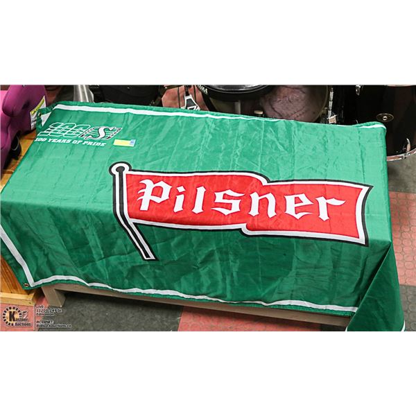 PILSNER SASKATCHEWAN ROUGH RIDER 100 YEAR FLAG