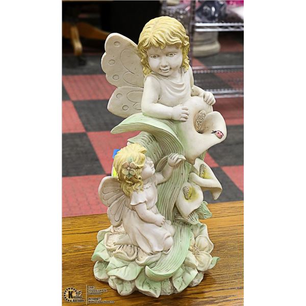 FAIRIES & LILIES GARDEN STATUE, 19" TALL