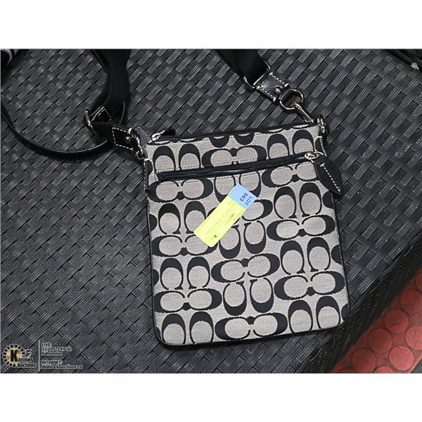 REPLICA COACH SATCHEL BLACK CLASSIC PRINT NEW