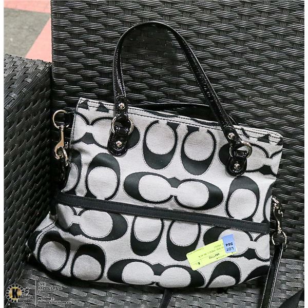 REPLICA COACH PURSE SMALL BLACK CLASSIC PRINT