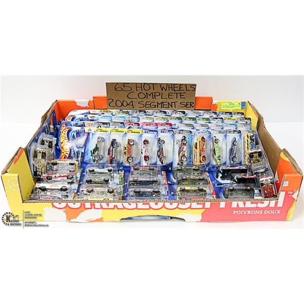 65 HOT WHEELS COMPLETE 2004 5 CAR, THEMED SERIES..