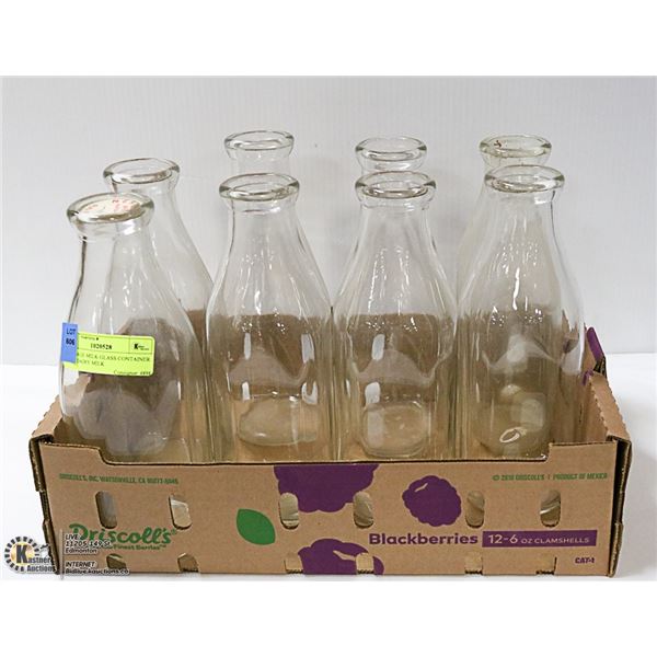 8 VINTAGE MILK GLASS CONTAINER - NESS DAIRY MILK