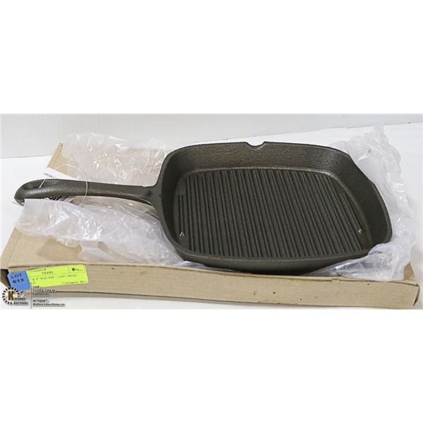 NEW 9" X 9" SQUARE CAST IRON GRIDDLE