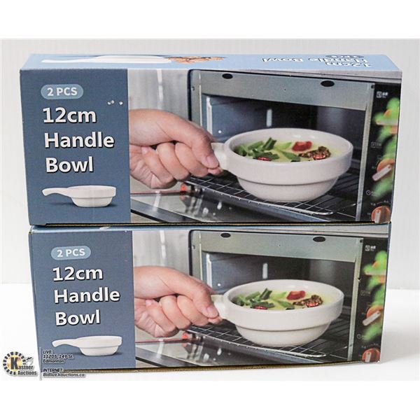 4 NEW SOUP BOWLS WITH HANDLES