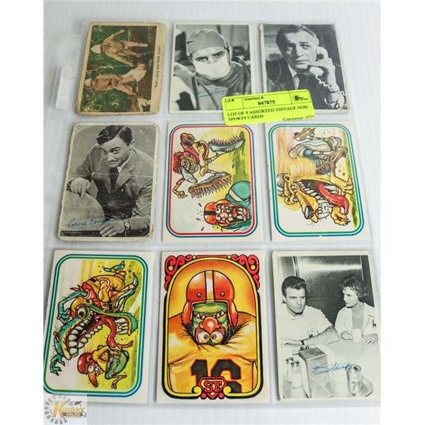 LOT OF 9 ASSORTED VINTAGE NON SPORTS CARDS