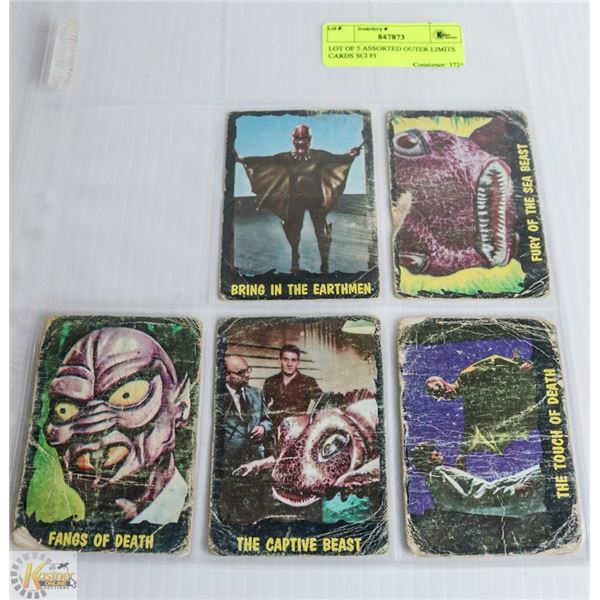 LOT OF 5 ASSORTED OUTER LIMITS CARDS SCI FI