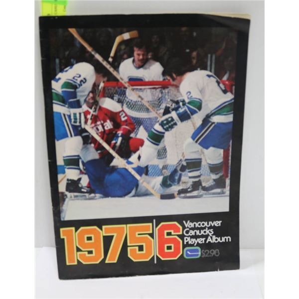 1975-76 VANCOUVER CANUCKS HOCKEY ALBUM