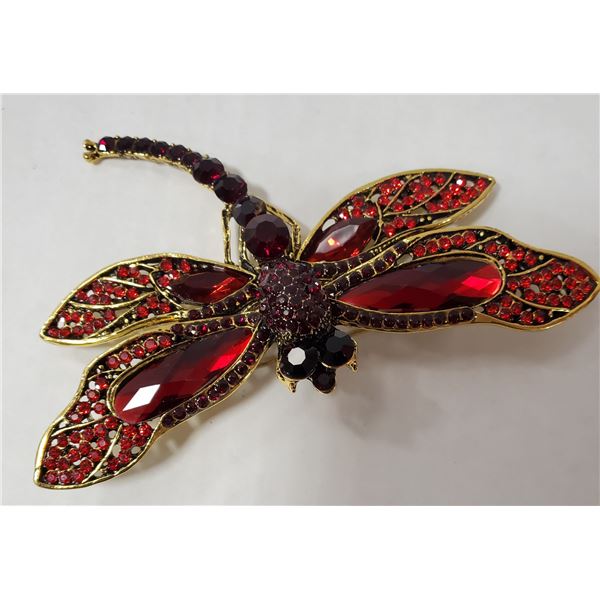 DRAGONFLY RHINESTONE BROOCH