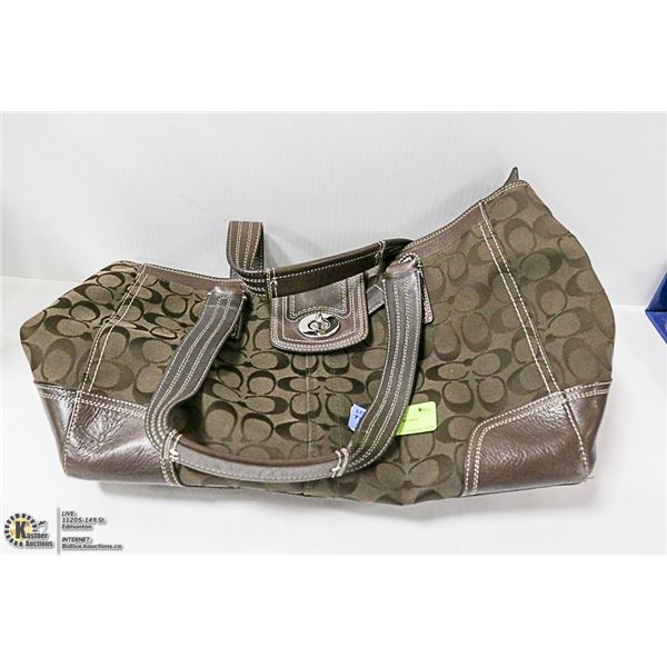 REPLICA COACH PURSE LARGE BROWN CLASSIC PRINT