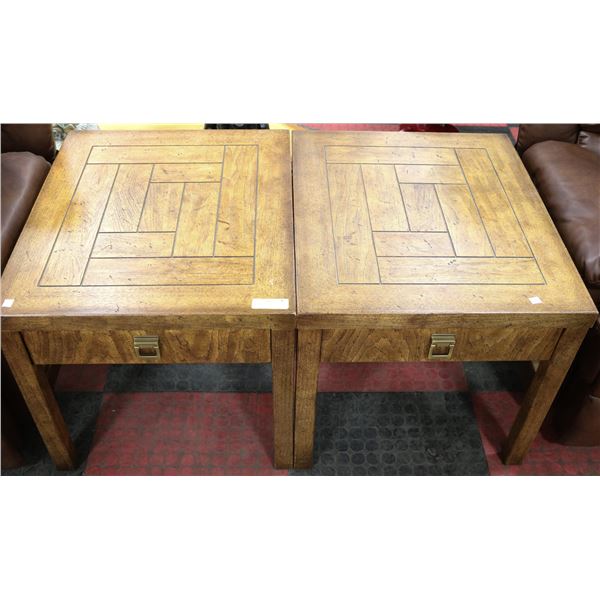 2 BROWN SIDE TABLES 22 X 26 X 21