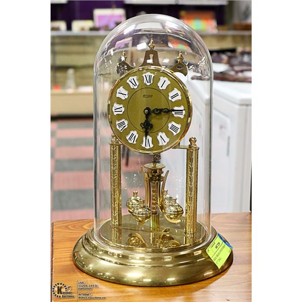 ERGO BRASS ANNIVERSARY CLOCK, 11" TALL