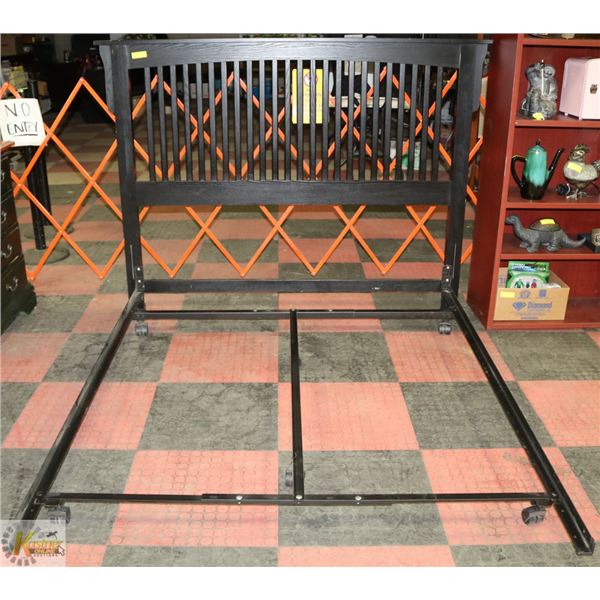 SOLID WOOD ESPRESSO/BLACK WOOD GRAIN QUEEN