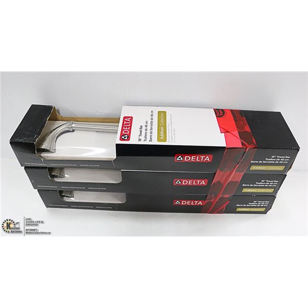 2 NEW 18" DELTA TOWEL BARS-ADDISON COLLECTION