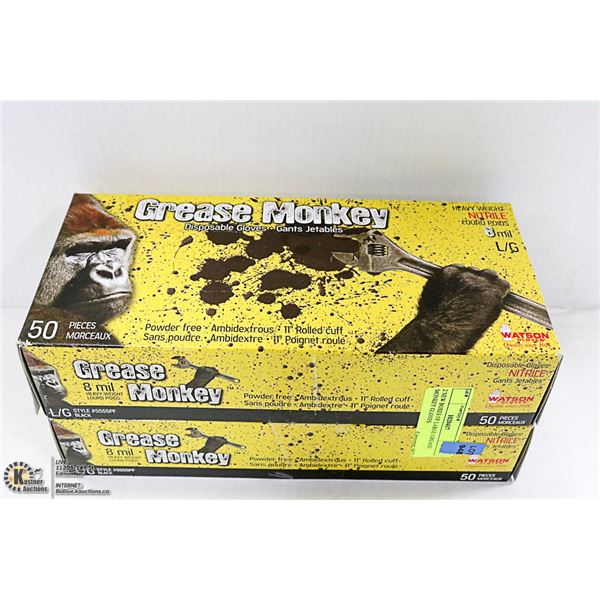 2 NEW BOXES OF LARGE GREASE MONKEY GLOVES