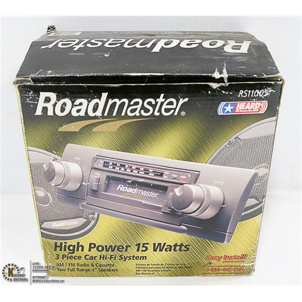 ROADMASTER AM/FM RADIO AND CASSETTE PLAYER